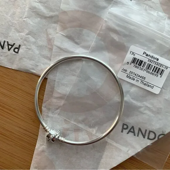 Pandora Authentic Shooting Star Clasp Sterling Silver Medium Bracelet - Picture 3 of 5